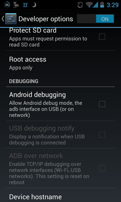 USB Debugging on Android 4.x